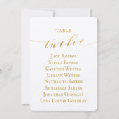 Carte de tableau de mariage à calligraphie dorée (Devant)