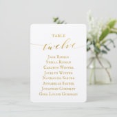 Carte de tableau de mariage à calligraphie dorée (Debout devant)