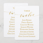 Carte de tableau de mariage à calligraphie dorée (Devant / Derrière)