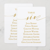 Carte de tableau de mariage à calligraphie dorée (Devant / Derrière)