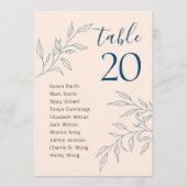 Carte de tableau de Mariage de congé minimum (Devant)