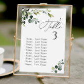 Carte de tableau de Mariage Eucalyptus Numéro de t