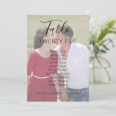 Carte de tableau de Mariage photo Natasha 2 (Debout devant)