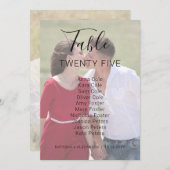 Carte de tableau de Mariage photo Natasha 2 (Devant / Derrière)