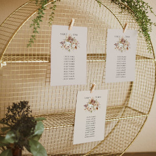 Carte de tableau de mariage suspendue à motif flor