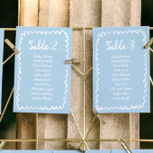 Carte de tableau de siège bleu clair tirée à la ma