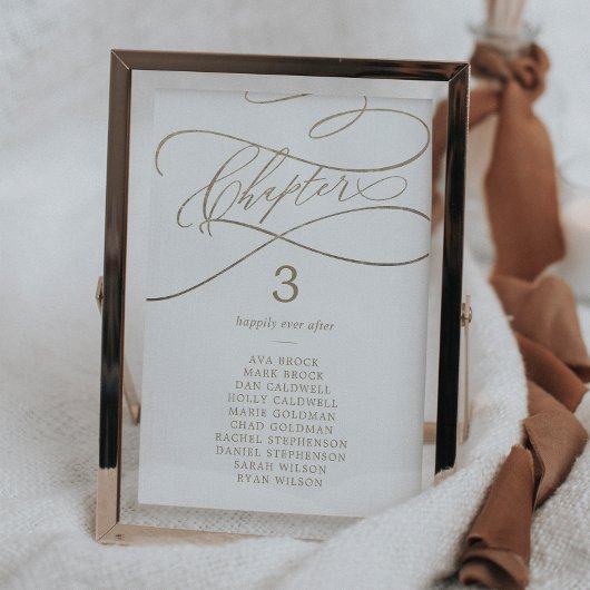 Carte de tableau de siège du chapitre du livre d'o