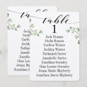 Carte de tableau de sièges de calligraphie noire v (Devant / Derrière)