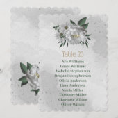 carte de tableau de sièges de fleurs blanches roma (Devant / Derrière)