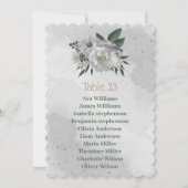 carte de tableau de sièges de fleurs blanches roma (Devant)