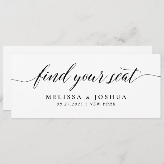 Carte de tableau de sièges modifiable (Devant / Derrière)