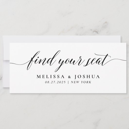 Carte de tableau de sièges modifiable (Devant)