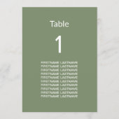 Carte de tableau des noms d'invités verts de Sage (Devant)