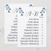 Carte de tableau d'invités de l'alphabet d'eucalyp (Devant / Derrière)