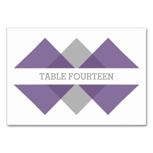 Carte de tableau géométrique triple gris violet (Devant)