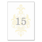 Carte de tableau Jaune subtile Damas (Dos)