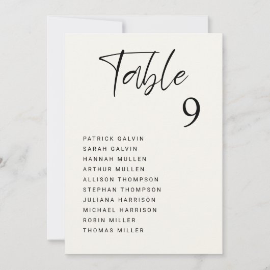 Carte de tableau Mariage moderne (Devant)