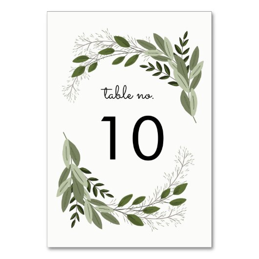 Carte de tableau N° Sprigs mariage (Dos)