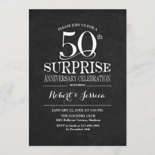 Carte de tableau noir pour 50 ans de mariage en bl