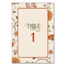 Carte de tableau Retro Boho rouge jaune floral