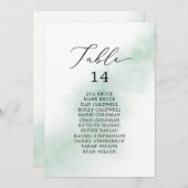 Carte de tableau vert aquarelle Numéro de siège Ca (Devant / Derrière)