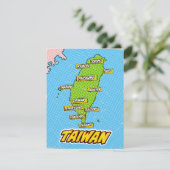 Carte de Taïwan illustrée par Pop Art (Debout devant)