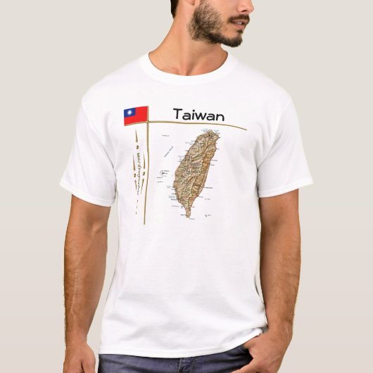 Carte de Taïwan + Indicateur + Titre T-shirt (Devant)