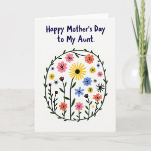 Carte de tante pour la fête des mères botaniques