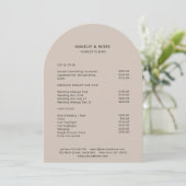 Carte de tarification de salon beige-marron minima (Debout devant)