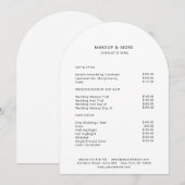 Carte de tarification de salon moderne, minimalist (Devant / Derrière)