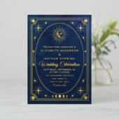 Carte de Tarot Céleste Bleue Invitation de Mariage (Debout devant)