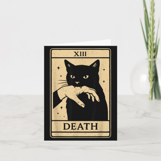 Carte de Tarot Chat Noir Occultisme Sorcière Chat  (Devant)
