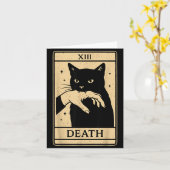 Carte de Tarot Chat Noir Occultisme Sorcière Chat  (Fleur jaune)