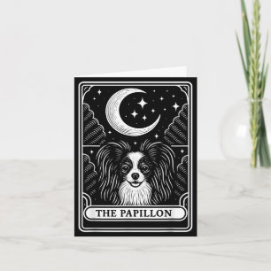 Carte de tarot de maman chien Papillon Lune croiss