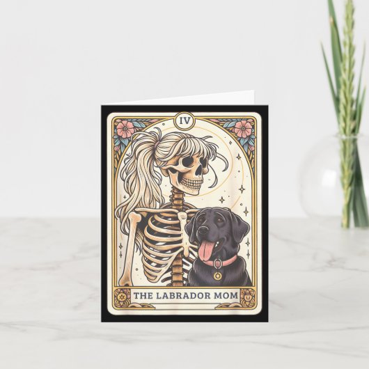 Carte de tarot de maman Labrador noir Squelette de (Devant)