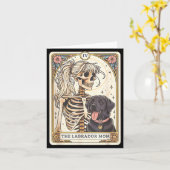 Carte de tarot de maman Labrador noir Squelette de (Fleur jaune)