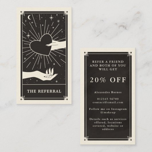 Carte de tarot de référence du Boho céleste (Devant / Derrière)