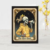 Carte de tarot d'entraîneur de cheer Coach squelet (Fleur jaune)