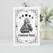 Carte de tarot d'invitation à une fête de divorce  (Debout devant)