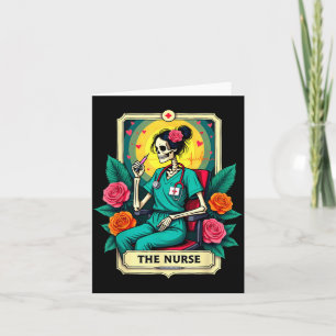 Carte de tarot gothique Infirmière squelette L'inf