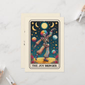 Carte de tarot Joy Bringer squelette pour la fête  (Devant/Arrière en situation)