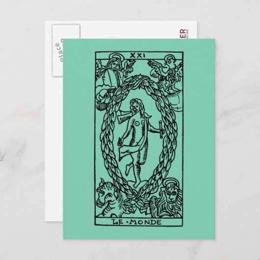 Carte de tarot : Le monde (Devant / Derrière)