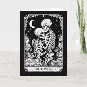 Carte de tarot Les Amants Squelette Goth Halloween