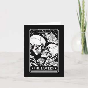 Carte de Tarot Les Amants Squelette Vintage Gothiq