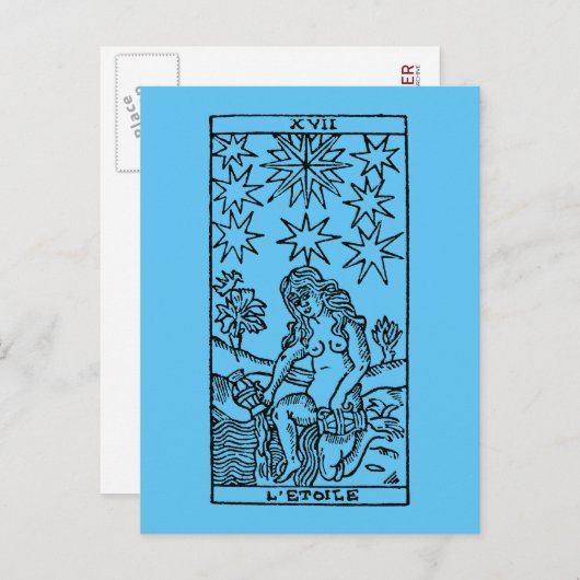 Carte de tarot : Les étoiles (Devant / Derrière)