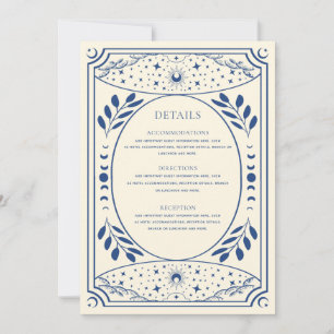 Carte de tarot vintage bleue Détails de mariage go