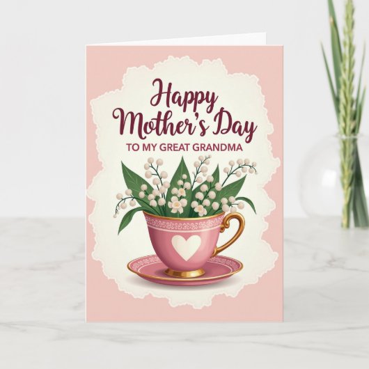 Carte de tasse à thé sincère rayée (Devant)
