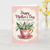Carte de tasse à thé sincère rayée (Fleur jaune)