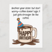 Carte de tasse de café d'anniversaire : Vœux merve (Devant)