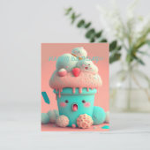 Carte de tasse de glace kawaii (Debout devant)